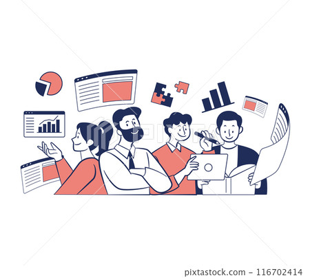 Person business fashionable illustration material Person business fashionable illustration material 116702414