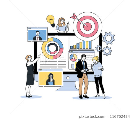Person business fashionable illustration material 116702424