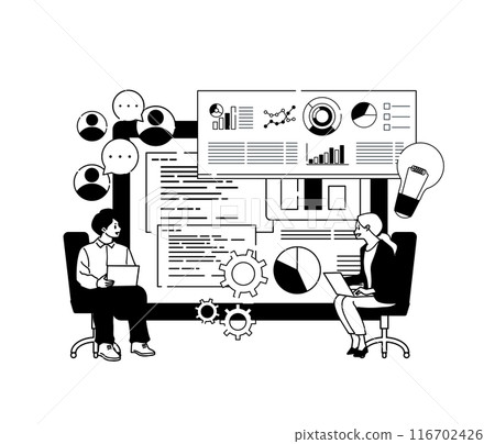 人物商務時尚插畫素材 116702426