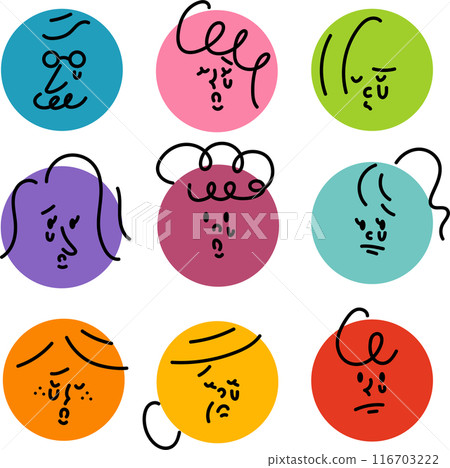 悲傷的人臉圖示集 116703222