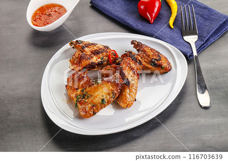 Buffalo grilled chicken wings barbecue Buffalo grilled chicken wings barbecue 116703639