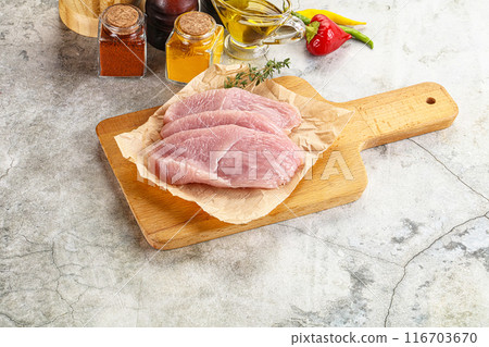Raw turkey breast fillet steak 116703670