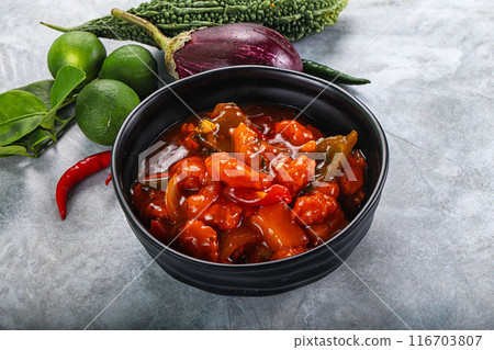 Chinese cuisine - Prawn sweet and sour sauce Chinese cuisine - Prawn sweet and sour sauce 116703807