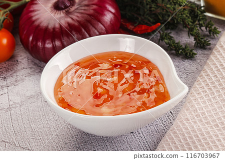 Asian sweet and sour chilli sauce 116703967