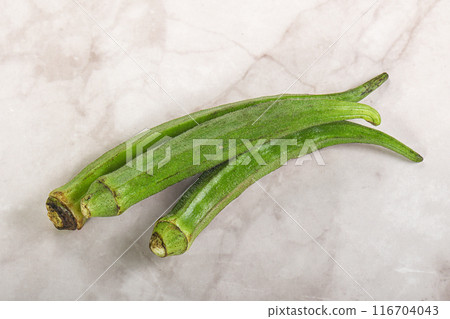 Raw organic natural okra vegetable Raw organic natural okra vegetable 116704043