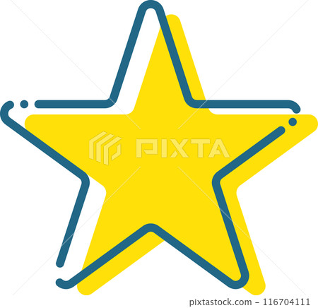 藍色虛線和黃色星 116704111