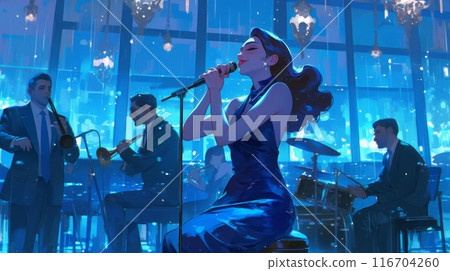 the singer sings in a restaurant 116704260