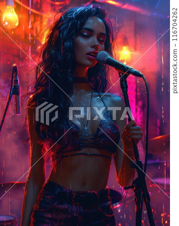 the singer sings in a restaurant the singer sings in a restaurant 116704262