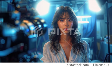 woman in photo video shooting woman in photo video shooting 116704304