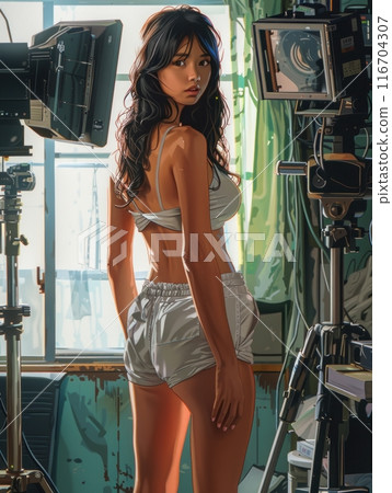 woman in photo video shooting 116704307