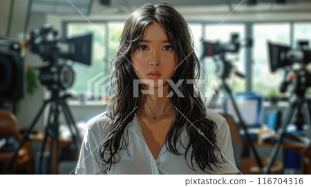 woman in photo video shooting woman in photo video shooting 116704316