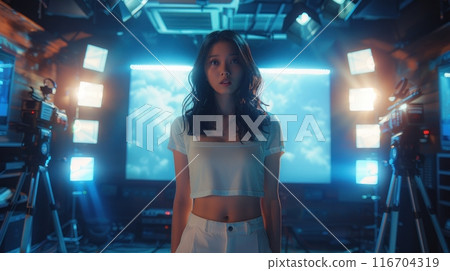 woman in photo video shooting woman in photo video shooting 116704319