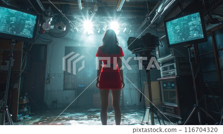 woman in photo video shooting woman in photo video shooting 116704320