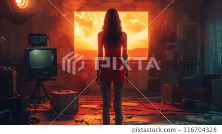 woman in photo video shooting 116704328
