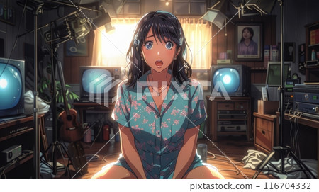 woman in photo video shooting woman in photo video shooting 116704332