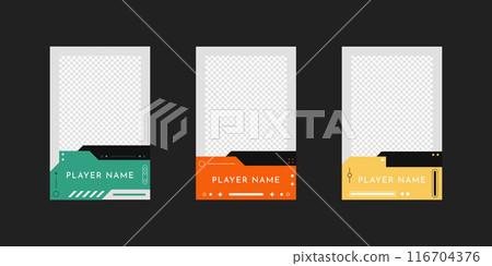 Collection of player frames template. Game card frame template design. Collection of player frames template. Game card frame template design. 116704376