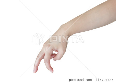 Woman hand walking gesture isolated on white background Woman hand walking gesture isolated on white background 116704727