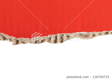 Red ripped paper torn edges strips isolated on white background Red ripped paper torn edges strips isolated on white background 116704735
