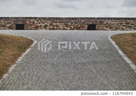 Vysehrad historic fort on the east bank of the Vltava River in Prague, Czech Republic 116704843