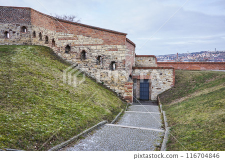 Vysehrad historic fort on the east bank of the Vltava River in Prague, Czech Republic Vysehrad historic fort on the east bank of the Vltava River in Prague, Czech Republic 116704846