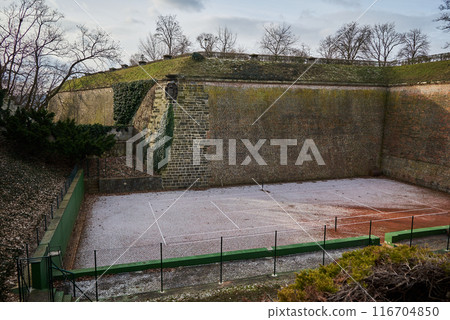 Vysehrad historic fort on the east bank of the Vltava River in Prague, Czech Republic Vysehrad historic fort on the east bank of the Vltava River in Prague, Czech Republic 116704850