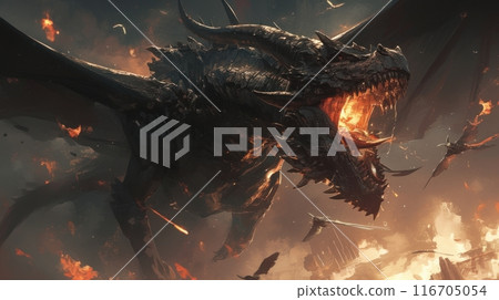 fire-breathing dragon fire-breathing dragon 116705054