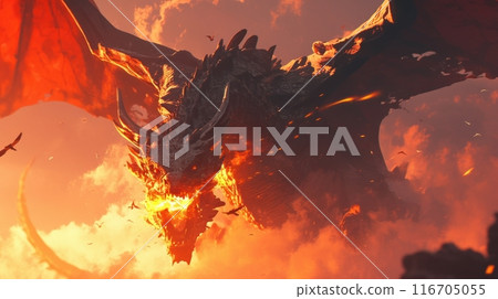 fire-breathing dragon fire-breathing dragon 116705055