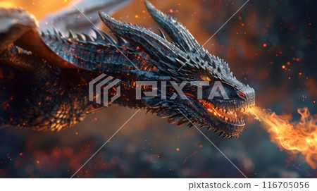 fire-breathing dragon fire-breathing dragon 116705056
