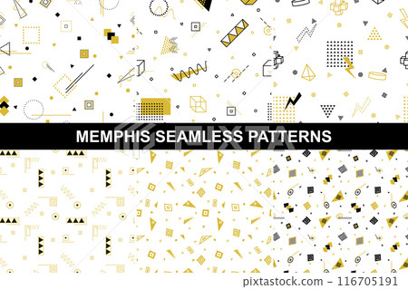 Collection of retro geometric patterns. Collection of retro geometric patterns. 116705191