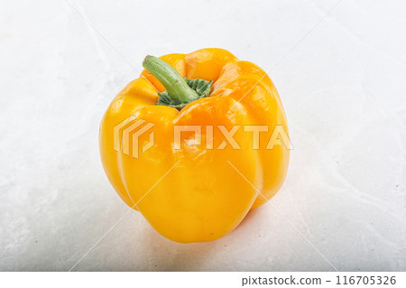 Orange ripe Bulgarian bell pepper Orange ripe Bulgarian bell pepper 116705326