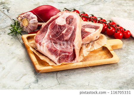 Raw pork knuckle for roast Raw pork knuckle for roast 116705331