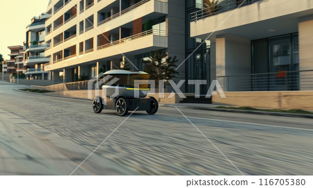 Mobile robot delivering orders. 116705380