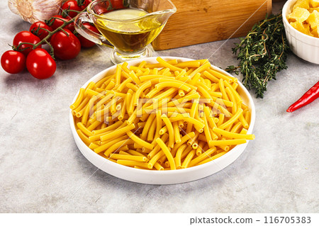 Italian pasta Maccherony for cooking 116705383