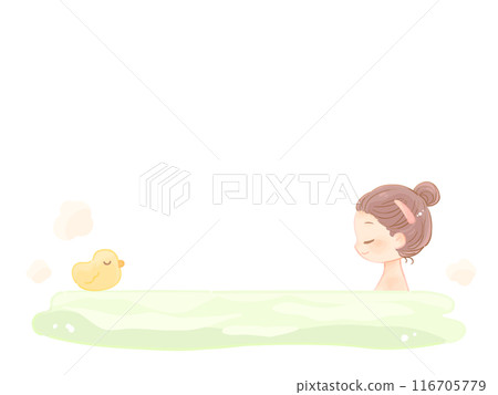 Relaxed woman taking a bath 116705779
