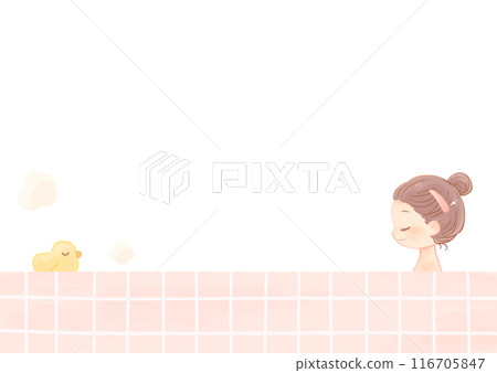 Relaxed woman taking a bath Relaxed woman taking a bath 116705847