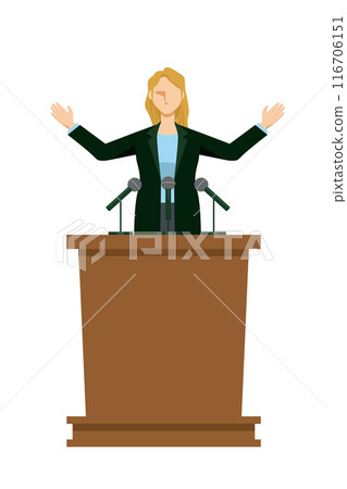 8-head-body-body-body-body flat design Caucasian female businessman giving a speech on a podium Presentation 8-head-body-body-body-body flat design Caucasian female businessman giving a speech on a podium Presentation 116706151