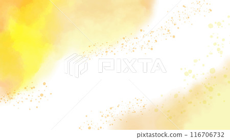 Hand-drawn, watercolor golden background illustration material. Vector, 16:9, white background, copy space, watercolor texture Hand-drawn, watercolor golden background illustration material. Vector, 16:9, white background, copy space, watercolor texture 116706732