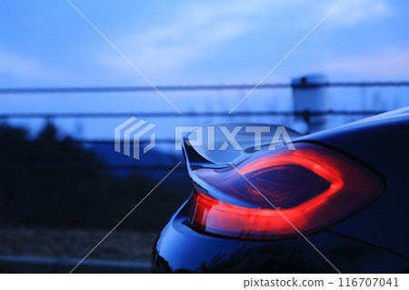 Shiny black sports car 116707041