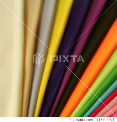 Colored fabrics, textile sample. Wrinkled fabric. Colored fabrics, textile sample. Wrinkled fabric. 116707291