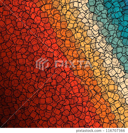 3D rendering of an abstract background made of colorful cubes. eps 10 116707366