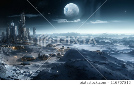 A futuristic city on Mars is a testament to human ingenuity and perseverance.Generated image 116707813