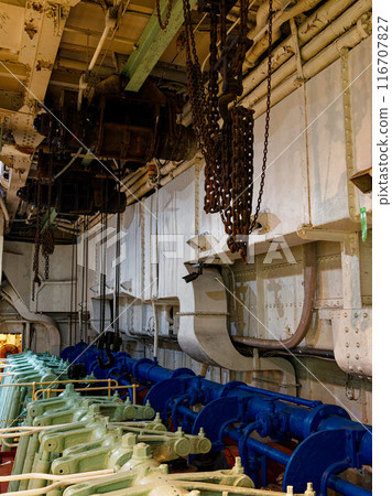 Scenery inside the ship's engine room Scenery inside the ship's engine room 116707827