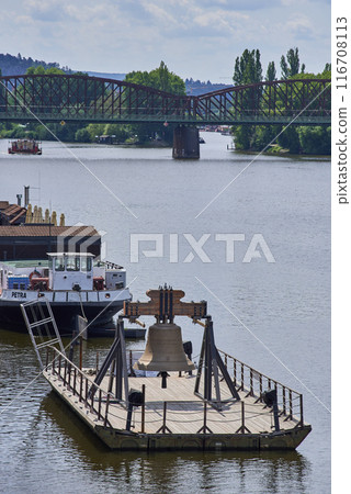 Bell #9801 on Vltava river in Prague, commemorating cultural loss of 9801 bells taken by Nazis from Czech Republic during the WW2 116708113