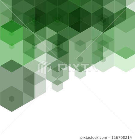 Green hexagon background in polygonal style. Vector template for presentations, advertisements, brochures, banners and more. 116708214
