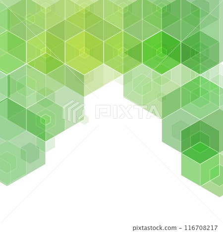 Vector green hexagon pattern. Geometric abstract background with simple hexagonal elements. Medical, technology or science design. 116708217