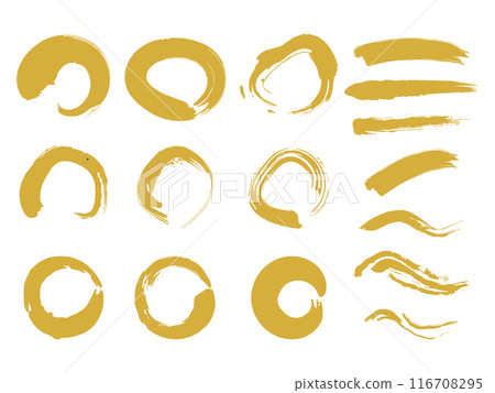 Brush pen circle illustrations and line material Line Circle Vector Brush writing Vector illustration 116708295