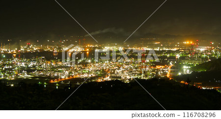 Night view of the Mizushima industrial area in Okayama Prefecture from Mt. Washuu Night view of the Mizushima industrial area in Okayama Prefecture from Mt. Washuu 116708296