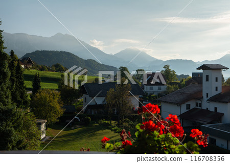 Drone shot flying. Slovenia. Mountains. 116708356