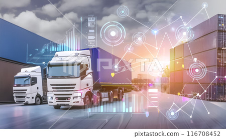 陸上交通資料分析CG插畫圖片素材 116708452