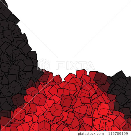 Black and red presentation template. Design element. Cubes. eps 10 116709199